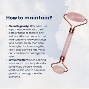 Rouleau facial en quartz rose avec deux têtes de massage - Product Image 3
