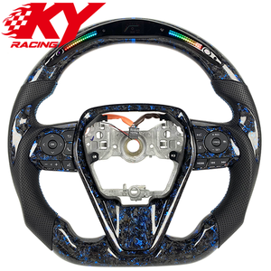 Volante Deportivo de Fibra de Carbono Forjado con LED Personalizado para Toyota Camry SE XSE TRD Corolla LE RAV4 Supra 86 2012-2024 - Product Image 1