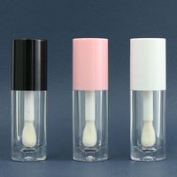 Fabricant OEM de Tubes à Lèvres Ronds en Plastique Personnalisés 5ml 6ml pour Cosmétiques, Tubes de Brillant à Lèvres, Haut Rouge Rose