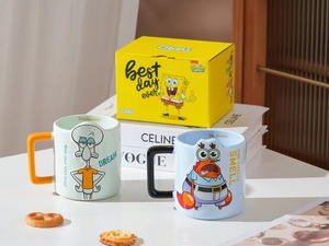 Taza de cerámica creativa de <span class=keywords><strong>Bob</strong></span> <span class=keywords><strong>Esponja</strong></span>, taza de desayuno personalizada, linda taza para beber - Product Image 4