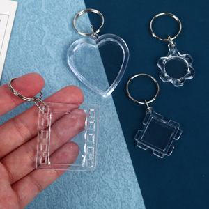 Porte-clés créatif transparent en acrylique pour photos, mini album photo, porte-clés transparent avec insertion d'image, porte-clés vierges - Product Image 2