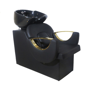 Fauteuil de lavage Z noir et or pour salon de coiffure, ensemble de mobilier de salon de beauté, fauteuil de coiffure avec bac à shampoing et évier - Product Image 3