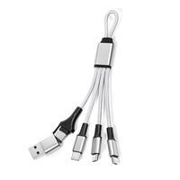 Nouveau design 2026 – Câble de chargement mini porte-clés 5-en-1 USB Type-C et iOS 8 broches avec logo personnalisé pour cadeaux d'affaires, ordinateurs et écouteurs