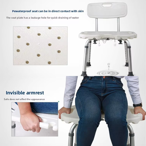 Chaise de douche en alliage d'aluminium Simplywalk 100 kg, type U, pour personnes handicapées, équipement de réadaptation à long terme, fournisseur UKCA - Product Image 3