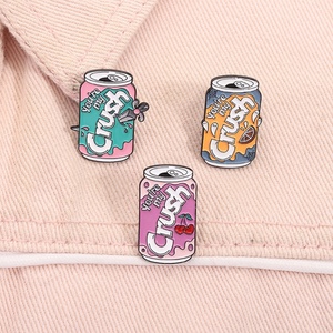 Cute Drink Enamel <b>Pin</b> Soda Can Juice Cartoon Brooches <b>Pins</b> Soft Enamel Lapel <b>Badge</b> Funny Beverage Backpack Clothing Accessories - Product Image 1