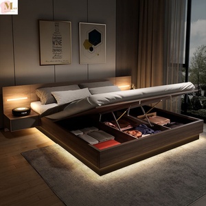 Lit de style nordique, lit de sol moderne et simple avec rangement - Product Image 4