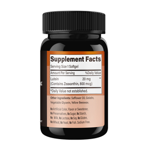 Fabricante Mayorista de Suplementos de Luteína con Zeaxantina para el Apoyo a la Salud Ocular, 20 mg, 120 Cápsulas Blandas de Luteína - Product Image 5