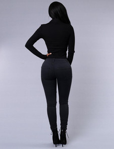 Basic Pants <strong>Women</strong> Ripped High <strong>Waist</strong> Skinny <strong>Jeans</strong> Slim Fit <strong>Elastic</strong> Ladies <strong>Jeans</strong> for Woman - Product Image 5