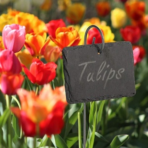 Fournitures de jardin bon marché tige de suspension en acier crayon en pierre forme de rectangle <span class=keywords><strong>ardoise</strong></span> étiquettes de plantes étiquettes de marqueur - Product Image 6