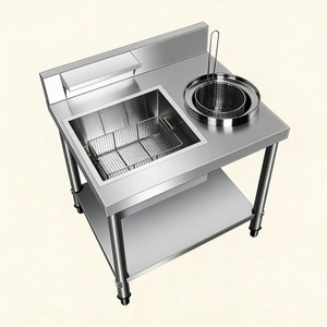 Máquina Profesional para Rebozar y Cubrir Alimentos, Estación de Trabajo de Acero Inoxidable de Alta Capacidad para Polvo de Pollo en Restaurantes de Comida Rápida - Product Image 1