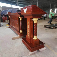 Moderna Púlpito de Madera para Iglesia, con Escena de la Última Cena Tallada a Mano, para Sala de Oración