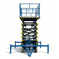 Plateforme élévatrice à ciseaux manuelle robuste de 500 kg, hauteur de travail de 10 m, machine de maintenance aérienne mobile hydraulique, acier au manganèse Q345