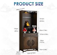 Table d'autel de méditation avec éclairage LED, armoire de rangement multifonctionnelle et tiroir, autel domestique pour la prière et le Pooja Mandir