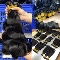 Extensions de cheveux permanentés noirs pour femmes, qualité Remy de luxe, cuticules entièrement alignées, double trame, pointe plate, fabrication vietnamienne, vente en gros usine