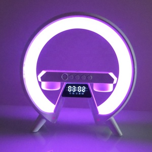 Lonvel Best Seller Altavoces inalámbricos Control de interruptor RGB Reloj despertador digital 15W Qi Cargador de soporte inalámbrico con altavoz BT BT-G80 - Product Image 3