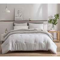 Ensembles de literie en coton QSY, lit gris dans un sac, ensembles de lit doux et chauds avec ensemble de couette et ensemble de draps à rayures grises