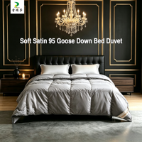 Couette matelassée d'été confortable taille Queen, 95% duvet d'oie, tissu en coton respirant et rafraîchissant, stérilisée, sans odeur, traceable