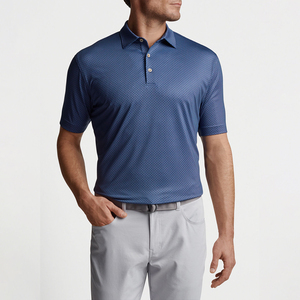 Diseño de logotipo personalizado Ropa de rendimiento de ajuste suelto de secado rápido Hombres 100% polos de poliéster reciclado Ropa de golf para hombres - Product Image 4