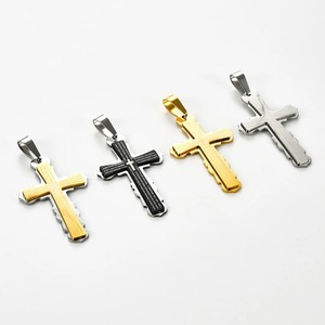 Pendentif Croix Grande Taille en Acier Inoxydable Vintage pour Femme et Homme, Chaîne Hip Hop, Bijou Amulette Gravé avec la Prière du Seigneur Catholique, Cadeau - Product Image 4