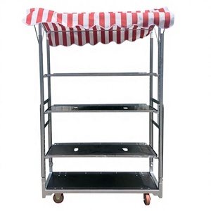 Carro de Flores Danés de Cuatro Ruedas con Plataforma y Estantes Ajustables, Carro para Plantas de Invernadero OEM para Uso en Viveros y Granjas - Product Image 1