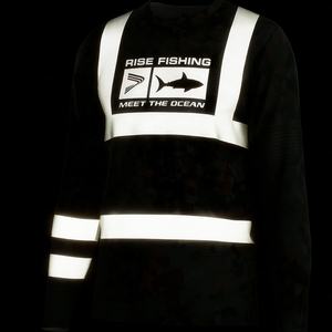 Chemises de pêche nocturne RISE pour hommes, manches longues, UPF 50+, t-shirt de protection solaire avec bande réfléchissante pour les activités de plein air, sécurité - Product Image 2