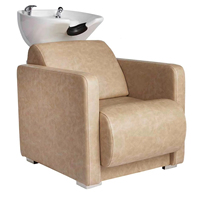 Chaise de shampooing de barbier classique Salon de coiffure confortable Chaise de lavage Salon de lavage avec bassin en céramique