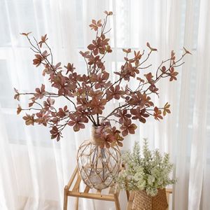 Fleur artificielle CallaFloral, feuille de dragon doré hawaïen, eucalyptus, branche unique, décoration intérieure, orange, vert automnal - Product Image 2