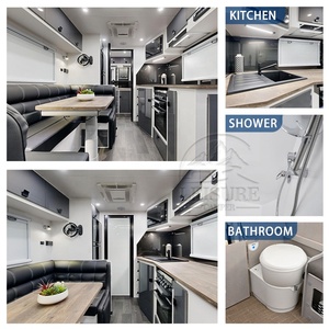 <span class=keywords><strong>Caravane</strong></span> tout-terrain miniature 4x4 avec salle de bain complète, remorque de camping avec <span class=keywords><strong>auvent</strong></span>, cuisine, 2 personnes, pour le camping en famille - Product Image 3