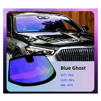Film de protection auto-cicatrisant pour vitres de voiture en PET, bleu caméléon, anti-rayures, isolation thermique IR90%, rouleau de film teinté pour vitres automobiles, protection solaire