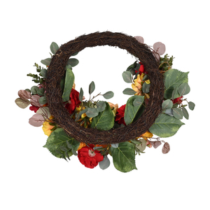 Couronne de porte personnalisée la plus vendue, décoration florale artificielle de Noël, couronne d'automne - Product Image 2