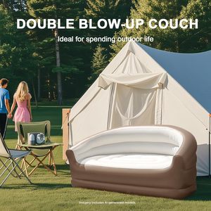 Automatic <b>Inflatable</b> <b>Sofa</b> with Built-in Air Pump Flocked & PVC Material Portable <b>for</b> <b>Camping</b> Outdoor Relaxation Music Festivals - Product Image 6