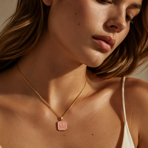 สร้อยคอจี้รูปแปดเหลี่ยมสัญลักษณ์จักร<span class=keywords><strong>ราศี</strong></span>เคลือบทอง 18K คุณภาพสูงจาก Mylove Custom Fine พร้อมเคลือบสีแดง  คอลเลคชั่นขายส่ง - Product Image 3