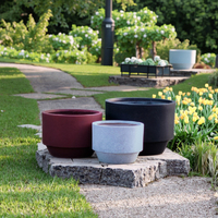 Pots à fleurs carrés en fibre de verre multicolores personnalisables, best-sellers, écologiques, pour jardin extérieur, avec trou de drainage