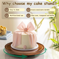 Ensemble de présentoirs à desserts 6-en-1 pour anniversaire, cuisine, plateau de service multifonction, support à gâteau en bois