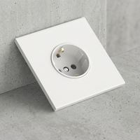 Prise de courant Schuko moderne minimaliste grise KESHIQI 16A/10A double pôle en matériau PC, norme européenne, prises murales électriques domestiques