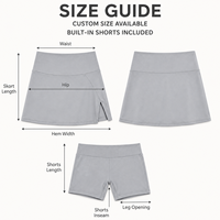 Jupe-short de tennis personnalisée pour femmes, taille haute, avec fente latérale intégrée, pour le sport et l'entraînement sur le court