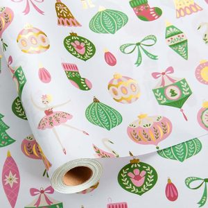 Burymento Christmas Wrapping Paper Ballet Dancer Design 17 In X 32.8 Ft Roll Eco Friendly Gift Craft Paper - Product Image 1