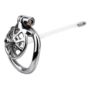 FRRK Wheel <b>Flat</b> <b>Screw</b> Chastity Lock Penis Cage with Metal Catheter Wheel Chastity Device Cock Cage Sex Toys Erotic Products - Product Image 6