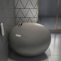 Offre Spéciale toilette automatique de luxe gris argenté séchage à air chaud toilette en forme d'oeuf toilette intelligente au sol