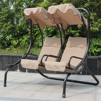 Fauteuil suspendu double moderne en tissu avec structure en fer et support métallique pour jardin et extérieur