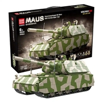 Serie militar de la Segunda Guerra Mundial pista de rata alemana modelo de tanque pesado juguete de construcción de ladrillos para niños regalo