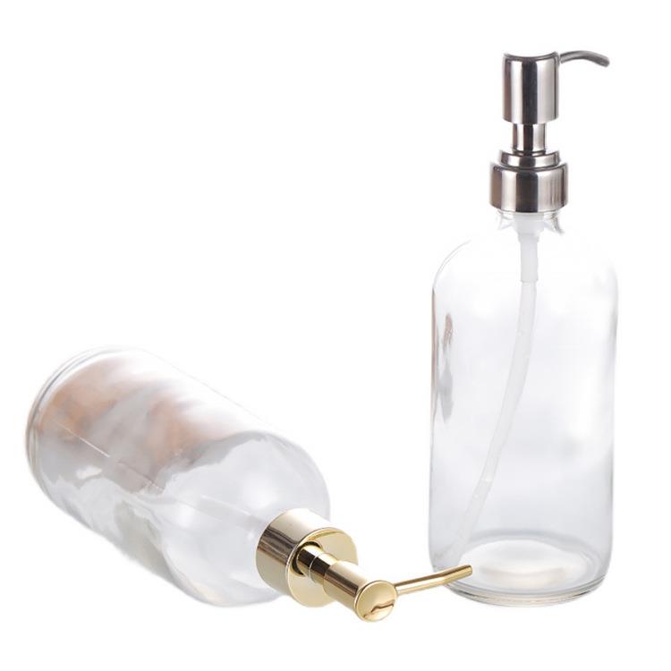 16ounce Thick Clear Glass Pint Jar Soap Dispenser with Matte Black Stainless Steel Pump