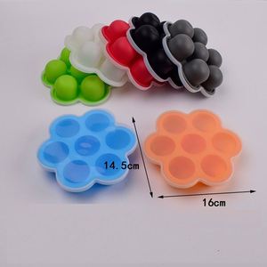 Wholesale Custom Logo Eco-friendly Food Grade Silicone Ice Cube Mold Collapsible Freezer Tray 7 Holes Quick Frozen Easy Release - Product Image 6