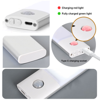 Luces LED Magnéticas con Sensor de Movimiento para Debajo del Gabinete, Recargables por USB, para Cocina, Armario