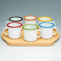 Cadeau promotionnel, tasse en métal émaillé personnalisée avec logo imprimé, tasse publicitaire colorée pour le bureau
