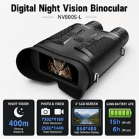 Jumelles de vision nocturne numériques NV800S-L, vidéo 2K, portée de 400 m, dispositif de vision nocturne infrarouge pour l'observation des animaux en extérieur