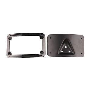Soporte de montaje de placa de matrícula de disposición curvada para montaje de 3 orificios Harley, negro - Product Image 4