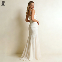 Robe de soirée beige sexy sans manches, dos nu, avec volants et taille naturelle, style décontracté, de la marque Custom Clothing Brand
