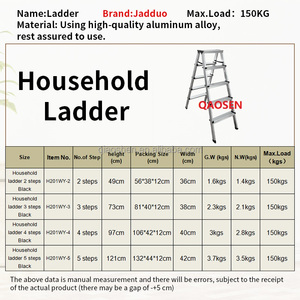 Bán Hot Chất Lượng Cao Nhôm Màu Đen Gấp Bước Thang 2-5 Bước Hiện Đại An Toàn Tập Trung 150Kg Khả Năng Tải Ngoài Trời Kho - Product Image 5