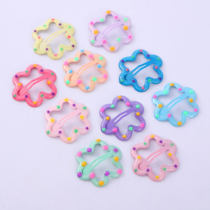 Pince à cheveux style coréen à découpe florale pour filles, 5,5 cm, pince BB en résine plastique, usage quotidien, accessoire de coiffure pour enfant - Product Image 4